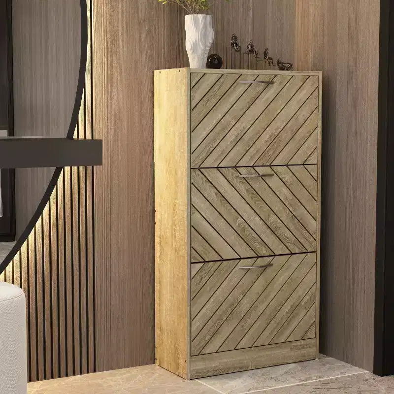 Famapy 3-Tiers Entryway Shoe Cabinet With Flipped Drawers