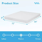 FDW Matelas en mousse à mémoire de forme de 8 pouces pour un sommeil frais et un soulagement de la pression / Certifié CertiPUR-US / Matelas-dans-une-boîte / Soulagement de la pression