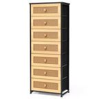 Crestlive Products Commode haute pour chambre à coucher, tour de rangement en tissu à 7 tiroirs pour chambre à coucher.