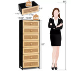 Crestlive Products Commode haute pour chambre à coucher, tour de rangement en tissu à 7 tiroirs pour chambre à coucher.