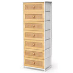 Crestlive Products Commode haute pour chambre à coucher, tour de rangement en tissu à 7 tiroirs pour chambre à coucher.