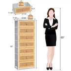 Crestlive Products Commode haute pour chambre à coucher, tour de rangement en tissu à 7 tiroirs pour chambre à coucher.