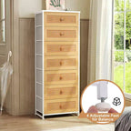 Crestlive Products Commode haute pour chambre à coucher, tour de rangement en tissu à 7 tiroirs pour chambre à coucher.