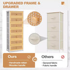 Crestlive Products Commode haute pour chambre à coucher, tour de rangement en tissu à 7 tiroirs pour chambre à coucher.