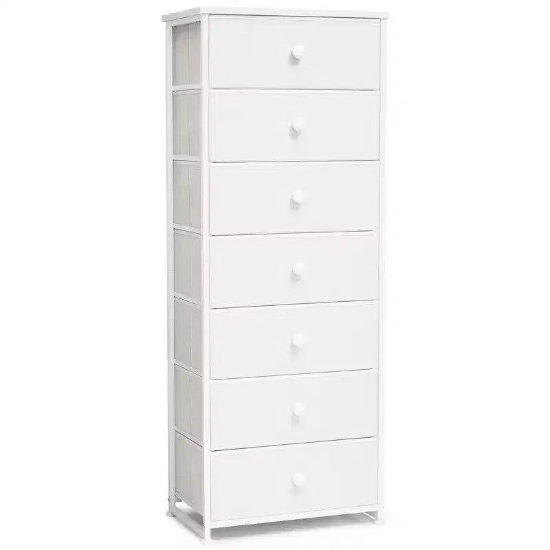 Crestlive Products Commode haute pour chambre à coucher, tour de rangement en tissu à 7 tiroirs pour chambre à coucher.