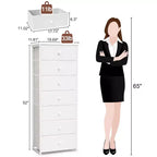 Crestlive Products Commode haute pour chambre à coucher, tour de rangement en tissu à 7 tiroirs pour chambre à coucher.