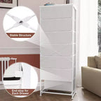 Crestlive Products Commode haute pour chambre à coucher, tour de rangement en tissu à 7 tiroirs pour chambre à coucher.