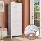 Crestlive Products Commode haute pour chambre à coucher, tour de rangement en tissu à 7 tiroirs pour chambre à coucher.
