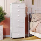 Crestlive Products Commode haute pour chambre à coucher, tour de rangement en tissu à 7 tiroirs pour chambre à coucher.