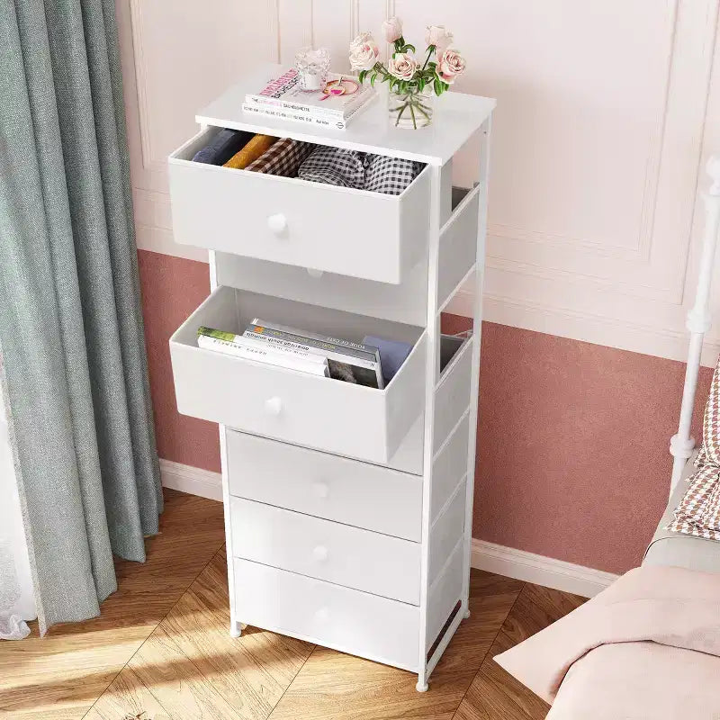 Crestlive Products Commode haute pour chambre à coucher, tour de rangement en tissu à 7 tiroirs pour chambre à coucher.