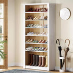 Meuble à chaussures Lantine à 8 niveaux en bois sur pied