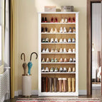 Meuble à chaussures Lantine à 8 niveaux en bois sur pied