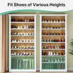 Meuble à chaussures Lantine à 8 niveaux en bois sur pied