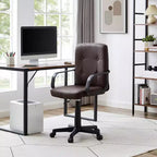 VECELO Chaise de bureau à domicile avec accoudoirs, hauteur réglable à mi-dossier