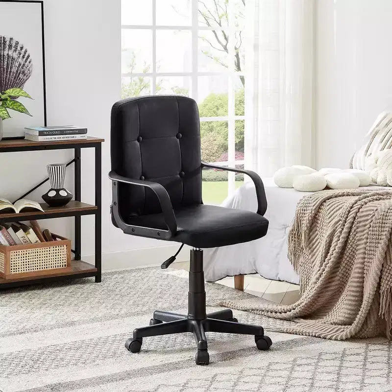 VECELO Chaise de bureau à domicile avec accoudoirs, hauteur réglable à mi-dossier