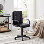 VECELO Chaise de bureau à domicile avec accoudoirs, hauteur réglable à mi-dossier