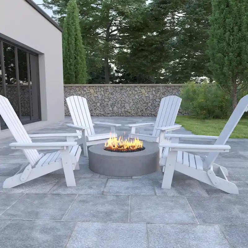 Chaise Adirondack pliante en polyrésine pour l'intérieur/l'extérieur (lot de 4)