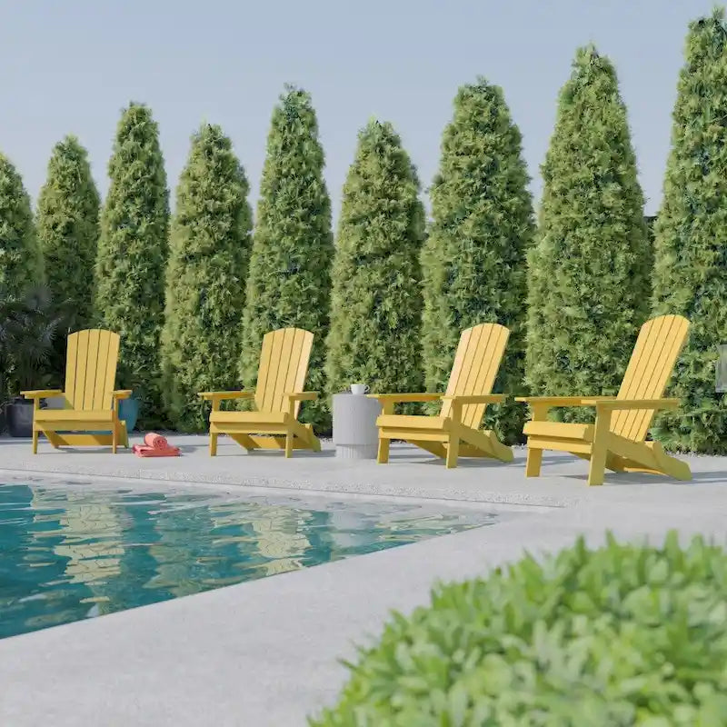 Chaise Adirondack pliante en polyrésine pour l'intérieur/l'extérieur (lot de 4)