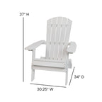 Chaise Adirondack pliante en polyrésine pour l'intérieur/l'extérieur (lot de 4)