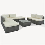 Ensembles de canapés modulaires de 8 pièces pour patio extérieur Leisure Zone