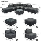 Ensembles de canapés modulaires de 8 pièces pour patio extérieur Leisure Zone