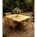 Table d'extérieur rectangulaire extensible en bois de teck San Juan de Seven Seas Teak, 71 à 94 pouces (table uniquement)
