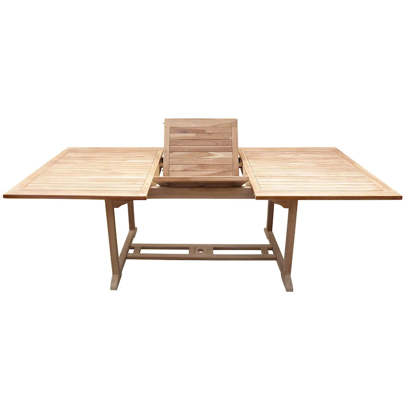 Table d'extérieur rectangulaire extensible en bois de teck San Juan de Seven Seas Teak, 71 à 94 pouces (table uniquement)