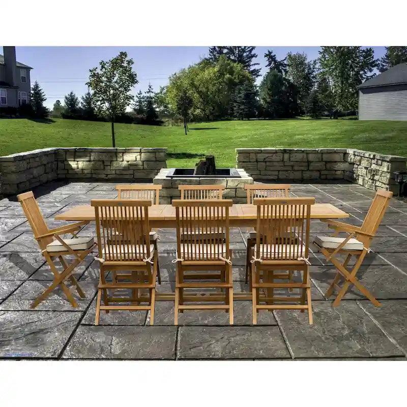 Table d'extérieur rectangulaire extensible en bois de teck San Juan de Seven Seas Teak, 71 à 94 pouces (table uniquement)