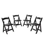 Ensemble de 4 chaises pliantes rembourrées, chaises de salle à manger pliantes avec siège rembourré, chaises d'appoint portables en bois pour salle à manger, restaurant, bureau, événements