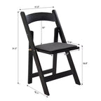 Ensemble de 4 chaises pliantes rembourrées, chaises de salle à manger pliantes avec siège rembourré, chaises d'appoint portables en bois pour salle à manger, restaurant, bureau, événements