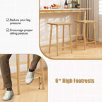 Tabouret de comptoir Costway de 64,8 cm (25,5") lot de 2/4 avec repose-pieds et cadre en bois massif naturel