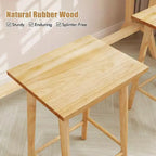 Tabouret de comptoir Costway de 64,8 cm (25,5") lot de 2/4 avec repose-pieds et cadre en bois massif naturel