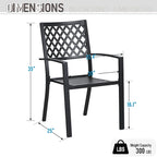 MAISON ARTS Table de Salle à Manger Rectangulaire d'Extérieur avec 4 Chaises de Salle à Manger, 2 Chaises Pivotantes