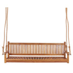 Balançoire de porche triple d'extérieur en teck Elzas de Chic Teak, 71 pouces
