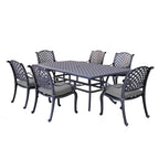 Ensemble de salle à manger rectangulaire Ventura 7 pièces en aluminium moulé avec 6 fauteuils - S/O