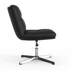 Flash Furniture Chloe Chaise de bureau fixe sans accoudoirs à dossier mi-hauteur rembourrée en tissu, avec hauteur réglable, fonction pivotante et cadre, à usage commercial