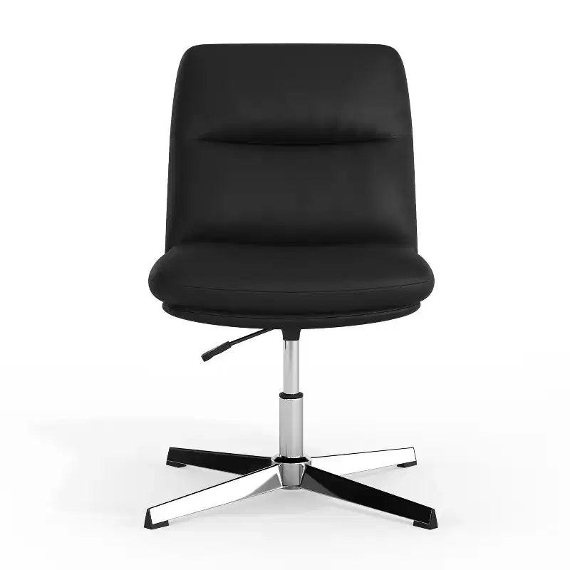 Flash Furniture Chloe Chaise de bureau fixe sans accoudoirs à dossier mi-hauteur rembourrée en tissu, avec hauteur réglable, fonction pivotante et cadre, à usage commercial