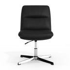 Flash Furniture Chloe Chaise de bureau fixe sans accoudoirs à dossier mi-hauteur rembourrée en tissu, avec hauteur réglable, fonction pivotante et cadre, à usage commercial