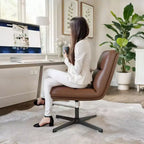 Flash Furniture Chloe Chaise de bureau fixe sans accoudoirs à dossier mi-hauteur rembourrée en tissu, avec hauteur réglable, fonction pivotante et cadre, à usage commercial