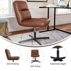 Flash Furniture Chloe Chaise de bureau fixe sans accoudoirs à dossier mi-hauteur rembourrée en tissu, avec hauteur réglable, fonction pivotante et cadre, à usage commercial