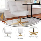 Flash Furniture Chloe Chaise de bureau fixe sans accoudoirs à dossier mi-hauteur rembourrée en tissu, avec hauteur réglable, fonction pivotante et cadre, à usage commercial