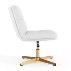 Flash Furniture Chloe Chaise de bureau fixe sans accoudoirs à dossier mi-hauteur rembourrée en tissu, avec hauteur réglable, fonction pivotante et cadre, à usage commercial