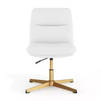 Flash Furniture Chloe Chaise de bureau fixe sans accoudoirs à dossier mi-hauteur rembourrée en tissu, avec hauteur réglable, fonction pivotante et cadre, à usage commercial