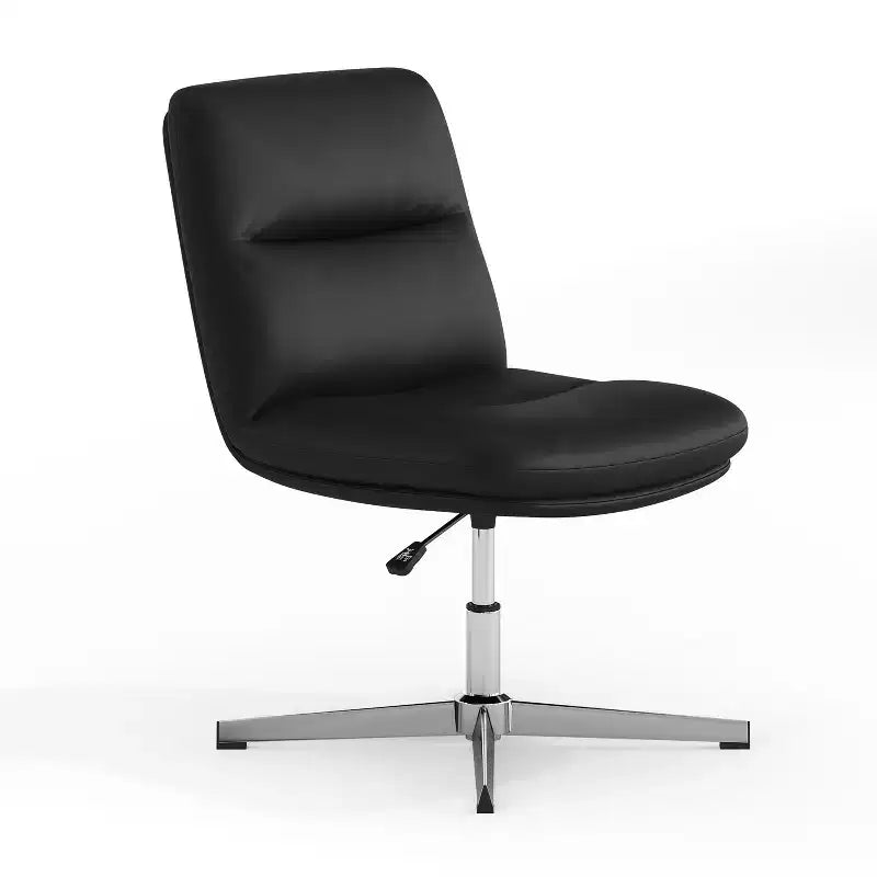 Flash Furniture Chloe Chaise de bureau fixe sans accoudoirs à dossier mi-hauteur rembourrée en tissu, avec hauteur réglable, fonction pivotante et cadre, à usage commercial