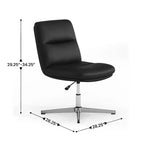 Flash Furniture Chloe Chaise de bureau fixe sans accoudoirs à dossier mi-hauteur rembourrée en tissu, avec hauteur réglable, fonction pivotante et cadre, à usage commercial