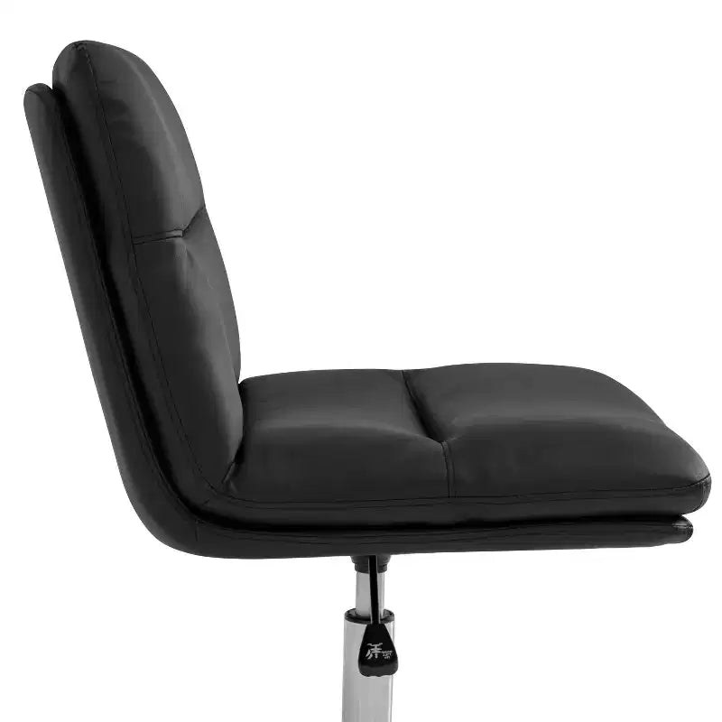 Flash Furniture Chloe Chaise de bureau fixe sans accoudoirs à dossier mi-hauteur rembourrée en tissu, avec hauteur réglable, fonction pivotante et cadre, à usage commercial