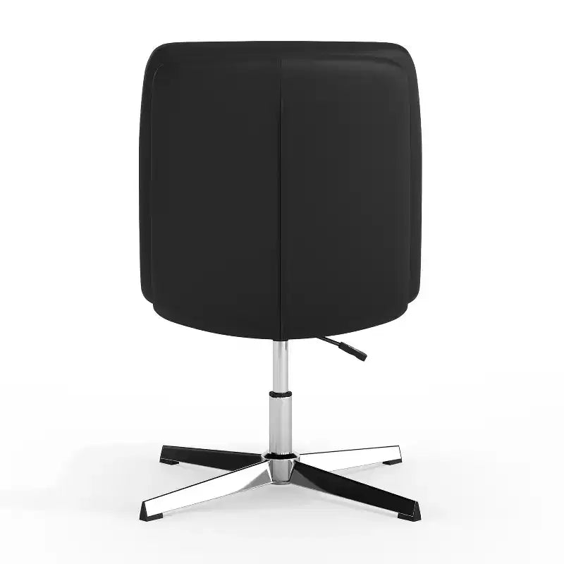 Flash Furniture Chloe Chaise de bureau fixe sans accoudoirs à dossier mi-hauteur rembourrée en tissu, avec hauteur réglable, fonction pivotante et cadre, à usage commercial