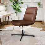 Flash Furniture Chloe Commercial Mid-Back Padded Upholstered Armless Stationary Task Office Chair with Adjustable Height, Swivel Function, and Frame