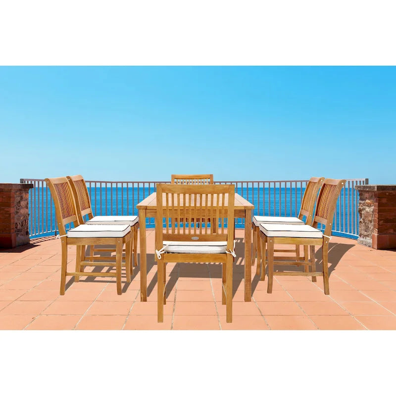 Table à dîner de bistrot rectangulaire en bois de teck Chic Teak Bermuda, 180 x 89 cm (table seulement)