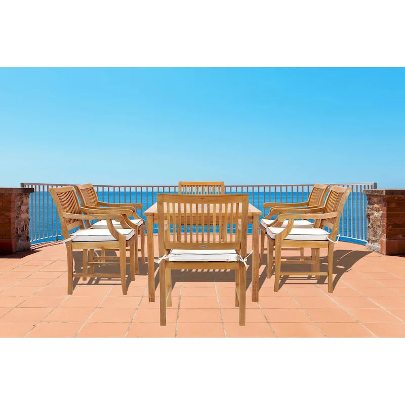 Table à dîner de bistrot rectangulaire en bois de teck Chic Teak Bermuda, 180 x 89 cm (table seulement)